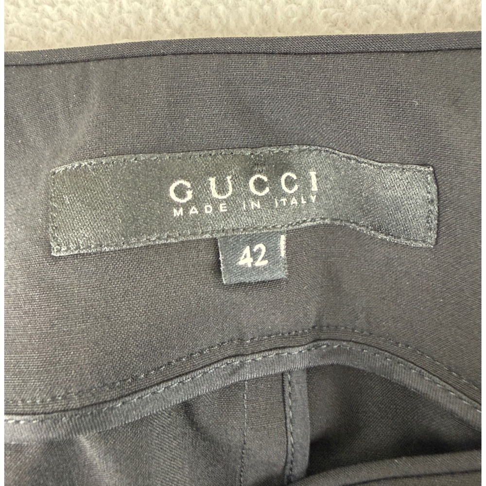 Gucci Pencil Skirt Women 42 Size 6 Black Lana Wool Blend Side Zip Made in Italy - Picture 7 of 11